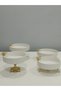 4-Piece Butterfly, Daisy Figured Porcelain, Serving Plate, Presentation Bowl, Metal Gold Legs - 3