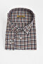 Large Size Brown Plaid Cotton Men's Shirt (Btl-7123-Tss) - 2