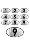 1 to 9 Ellipse Laser Black & Silver - Apartment Site -Apartment Hotel Office Door Number 10X7Cm - 2