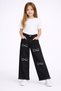 26904-26 Girl's Denim Trousers with Love Embroidery Detail, Straight Leg, Comfortable Fit, Casual Jeans - 5