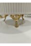 4-Piece Butterfly, Daisy Figured Porcelain, Serving Plate, Presentation Bowl, Metal Gold Legs - 5