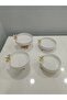 4-Piece Butterfly, Daisy Figured Porcelain, Serving Plate, Presentation Bowl, Metal Gold Legs - 3