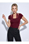 New Product Cotton Textured Women's Lace Detailed Square Neck Short Sleeve Blouse - 2
