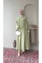 Women's Pleated Detailed Jacquard Modal Skirt Set - Mint Green