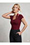 New Product Cotton Textured Women's Lace Detailed Square Neck Short Sleeve Blouse - 3