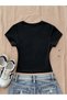 Women's Large Floral Print Crop T-Shirt - 3