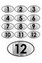 1 to 12 Ellipse Laser Black & Silver - Apartment Site -Apartment Hotel Office Door Number 10X7Cm - 2