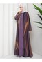Plus Size Covered Dress with Stone Detail and Patterned Design - 8