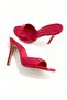 Cinderella Red Patent Leather Round Toe Heeled Women's Slippers - 4