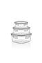 3-Piece Square Storage Container Set 400-800-1400 ml |   Bpa Free Leak-Proof Food Container with Sealed Lid - 3