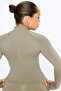 Seamless Zip up Sports Jacket - Taupe - 2