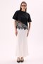 Crep Women's Asymmetrical Cut Lace Detailed Design Black Short Sleeve T-Shirt – Modern Fit 100% Cotton - 6