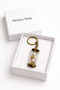 Unisex Gold Color Glass Tube Sea Shell Natural Stone Keychain - 3