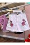 Floral Embroidered Belted Shorts Girls' 3-Piece Set - Age 2/10 - 31308 - 3