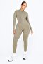 Seamless Zip up Sports Jacket - Taupe