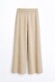 Pleated Waistband Wide Leg Pants Beige - 2