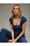 AE Denim Side-Tie Lace-Up Blouse - 6