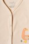 Cute Duck Embroidered, Buttoned Baby Vest - 4