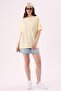 Crep Women's Basic Crew Neck Oversize T-Shirt Yellow – 100% Organic Cotton - 3