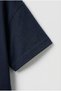 Children's Cotton Navy Blue Cute and Milo Printed Set - Pocketed T-Shirt & Striped Pants - 4