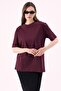 Crep Women's Basic Crew Neck Oversize T-Shirt Plum – 100% Organic Cotton - 4