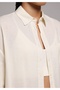 Boyfriend Fit Shirt Neck Plain Women's Sari Long Sleeve Shirt - 4