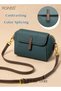 Women's Fashion Soft Leather Crossbody Bag Double Layer Compartment Magnetic Closure Handbag Simple