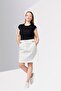 Women Solid Mini Skirt, White - 2