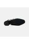 Women's Black Buckle Thick Heeled Classic Patent Leather Shoes - 4