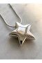 3D Puff Star Figured Silver Color Steel Necklace