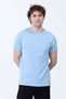 Men's Crew Neck Sleeve Ornament Label 100% Cotton T-Shirt Ice Blue - 26Y 2143 - 3