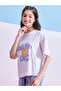 Girls Lilac Floral Print T-Shirt - 3