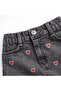 Girls' 5-8 Years Heart Embroidered Denim Skirt - 4