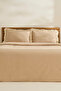 Lisa 100% Cotton Double Duvet Cover Set Beige - 2