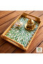 Cenne Handmade Pearlescent Rattan Tray with Handles – Presentation and Decorative Serving Tray (23X33Cm)