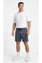 Men's Smoked Sports Shorts with Hole Pattern, Back Piping, Flexible, Breathable, Zipper Detail - 2