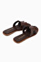 Rosali Genuine Leather Brown Women's Slippers - 6