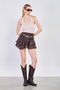 Women's halter neck crop top with chest pads - beige - 2