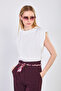 Women's padded sleeveless blouse - ecru