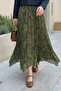 Ethnic Patterned Kraş Green Skirt - 3