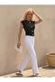New Product Sleeveless Accessory Detailed Ruffle Fabric Women's Blouse - 5