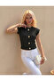 New Product Sleeveless Accessory Detailed Ruffle Fabric Women's Blouse - 4