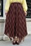Plaid Patterned Dark Rose Dusty Skirt - 4