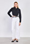 Women's j92 belted straight jean pants - white - 2