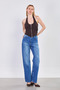 Women's Double Zipper Halter Neck Bodysuit - Bitter Brown - 4