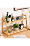 2-Tier Bamboo Shelf, Desktop Organizer, Kitchen Countertop Storage & Bathroom Shelf Organizer Rack - 2