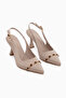 Raina Beige Stone Detailed Women's Heeled Shoes - 3