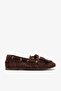 Rocco Brown Suede Leather Women's Perforated Ballerinas