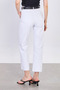 Women's Belted Cropped Jean Trousers - White - 5