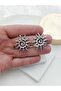 Spiral Sun Silver Color Women's Earrings